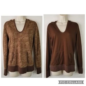 Womens The North Face AAC4 Brown Paisley Wool Blend Reversible Pullover Hoodie M